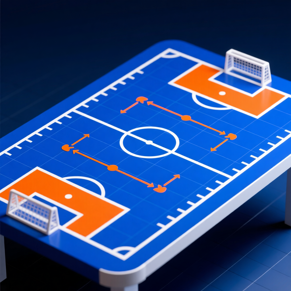 Illustration du terrain de football avec tactiques de tacticBot